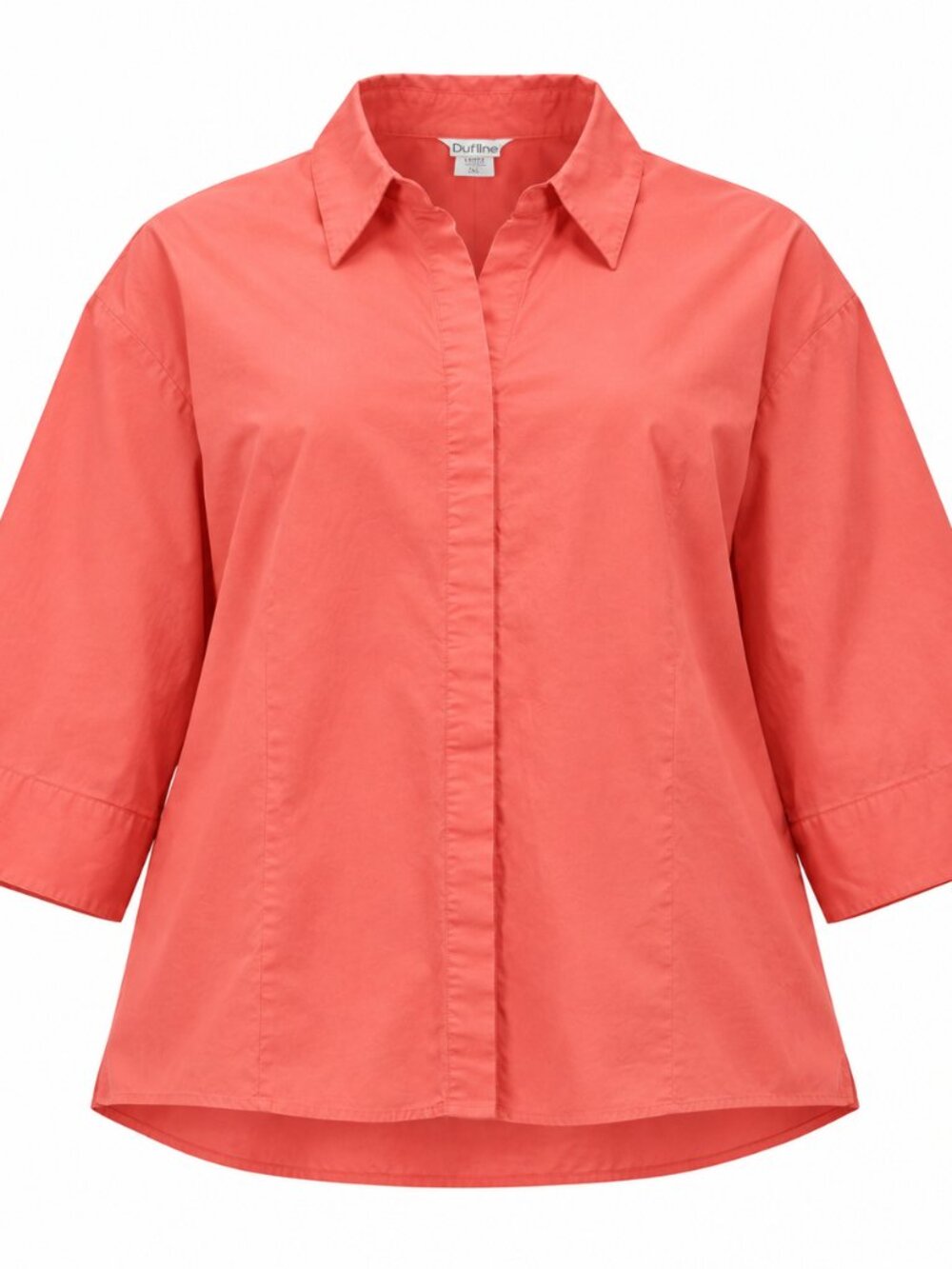 Outline Coral Pink Button Down Blouse Size 22W Cotton Blend Careerwear